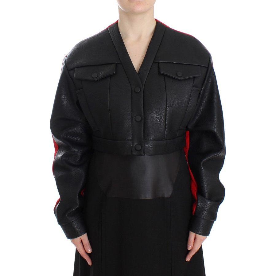 KAALE SUKTAE Black Short Croped Coat Bomber Jacket SIG12604-1