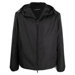 Emporio Armani Hooded jacket with zip in nylon jacquard eagle all over 8N1BN41NHQZF052-P25