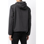 Emporio Armani Hooded jacket with zip in nylon jacquard eagle all over 8N1BN41NHQZF052-P25