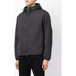 Emporio Armani Hooded jacket with zip in nylon jacquard eagle all over 8N1BN41NHQZF052-P25