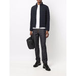Emporio Armani Navy blue feather down padded logo-patch jacket 8N1BQ21NLRZ0920-P25
