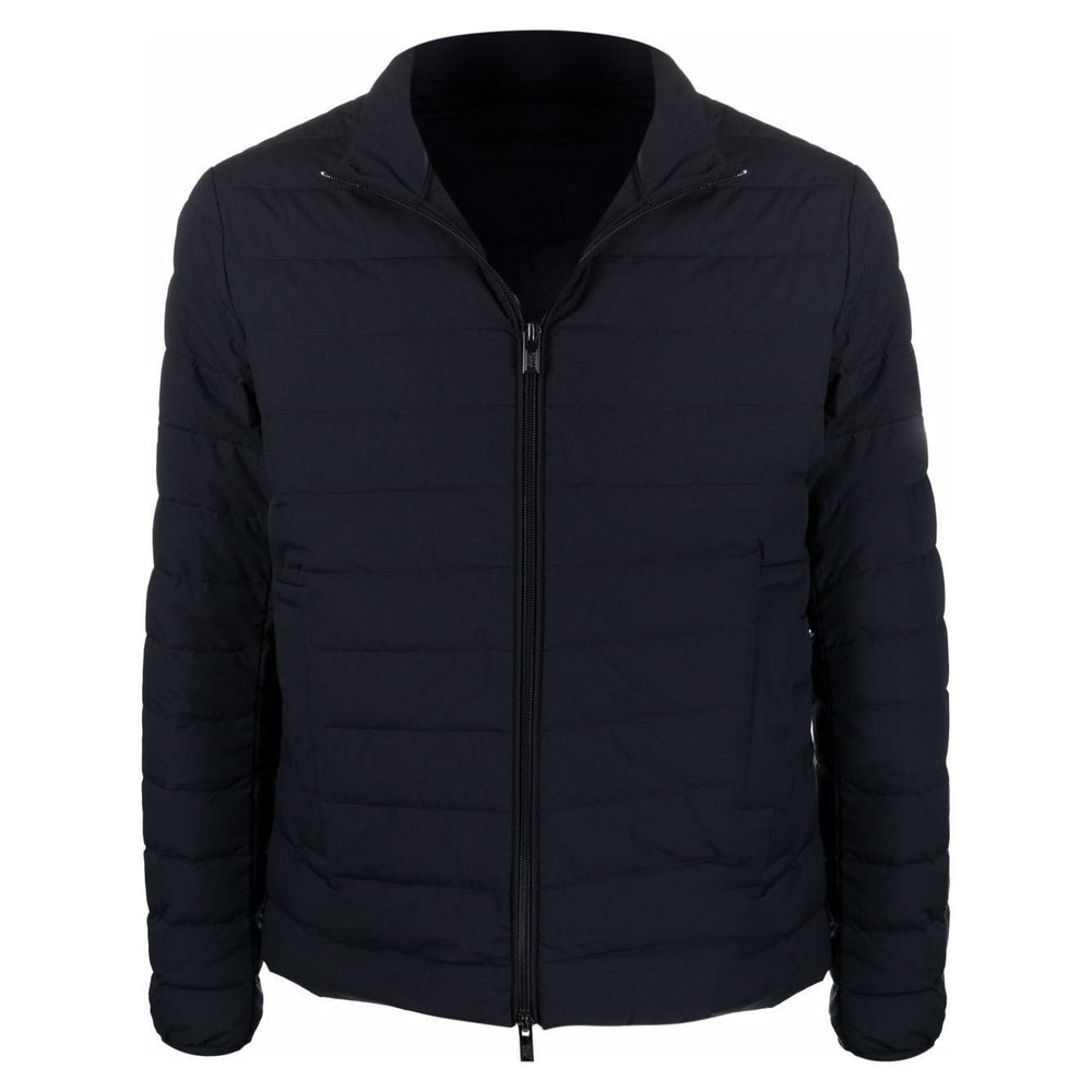 Emporio Armani Navy blue feather down padded logo-patch jacket 8N1BQ21NLRZ0920-P25