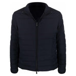 Emporio Armani Navy blue feather down padded logo-patch jacket 8N1BQ21NLRZ0920-P25