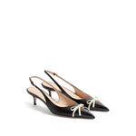 Valentino Garavani Bepointy 45mm Patent Leather and Kid Slingback Pumps Medium Heel