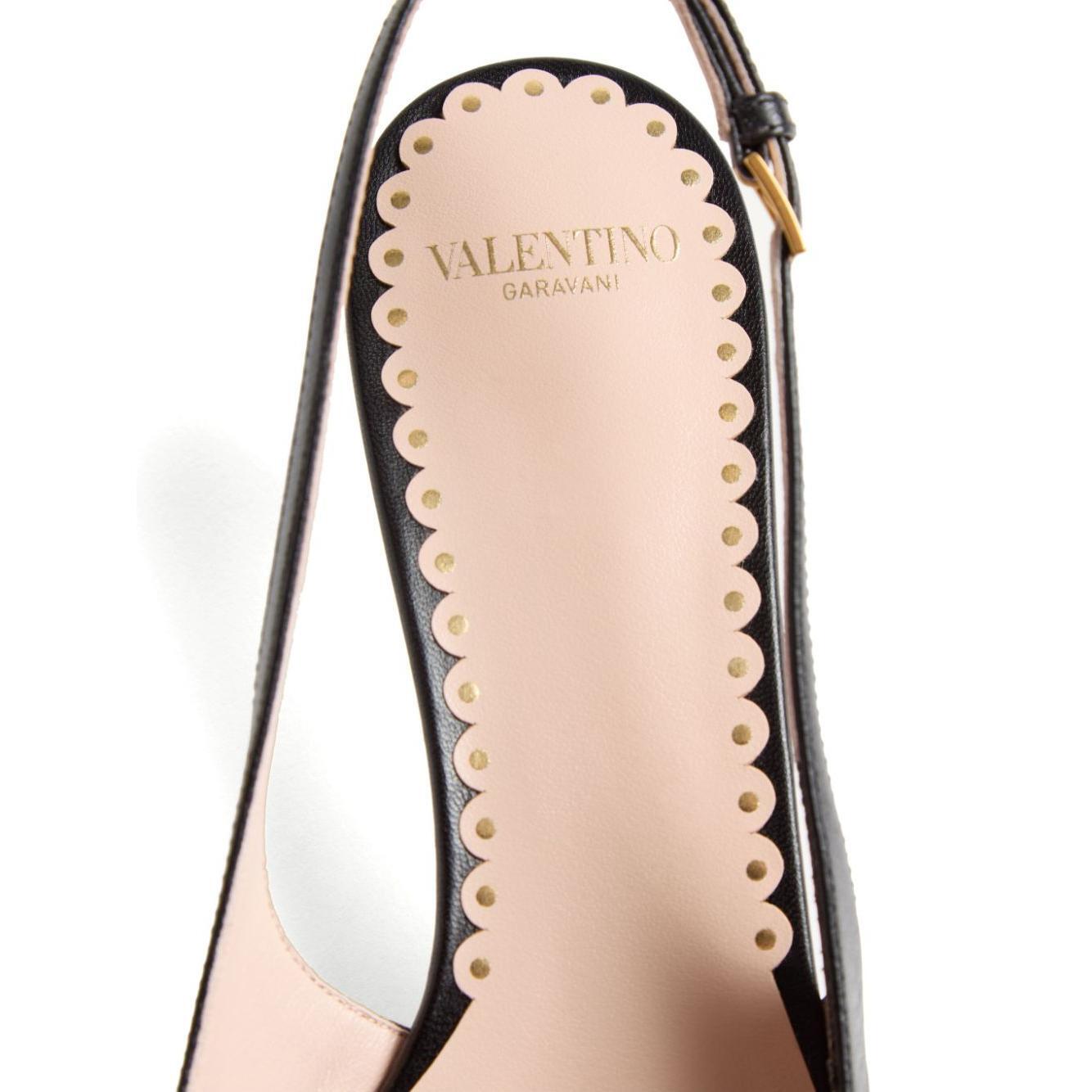 Valentino Garavani Bepointy 45mm Patent Leather and Kid Slingback Pumps Medium Heel