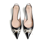 Valentino Garavani Bepointy 45mm Patent Leather and Kid Slingback Pumps Medium Heel