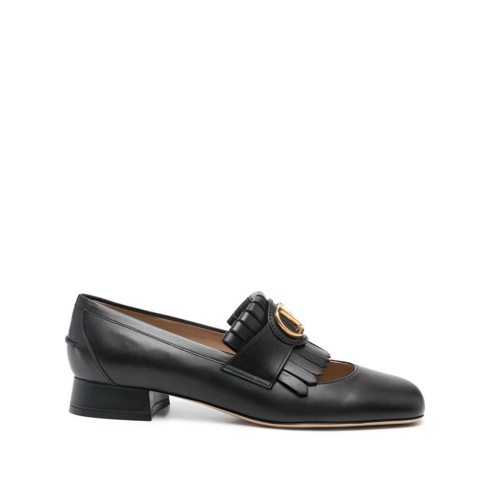 Valentino Garavani Vlogo Signature Calfskin Fringe Sabot Moccasin 25mm Moccasins