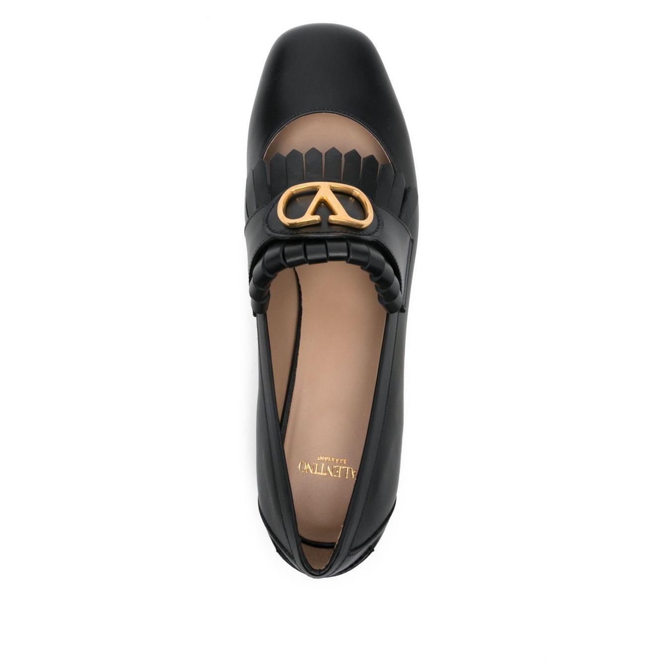 Valentino Garavani Vlogo Signature Calfskin Fringe Sabot Moccasin 25mm Moccasins