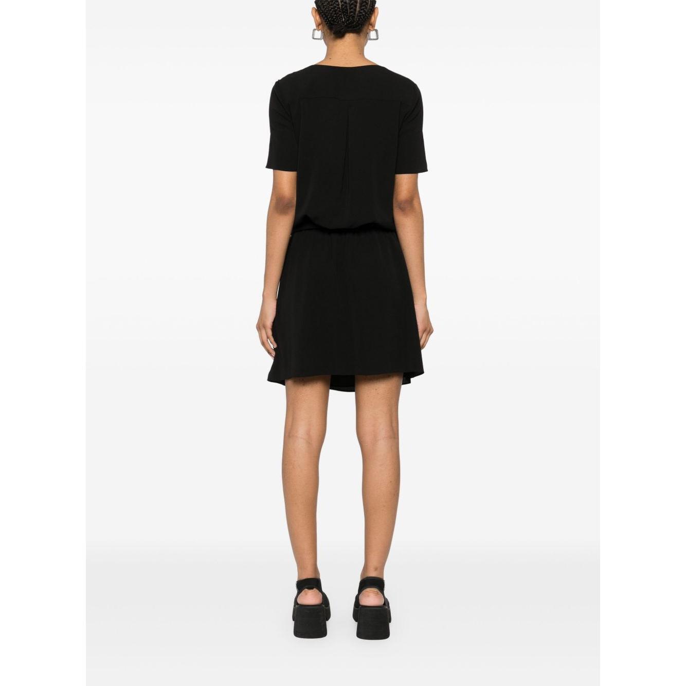 Emporio Armani Short dress with gathered waist and belt in flowing crepe EW000835AF12516UC001-P25
