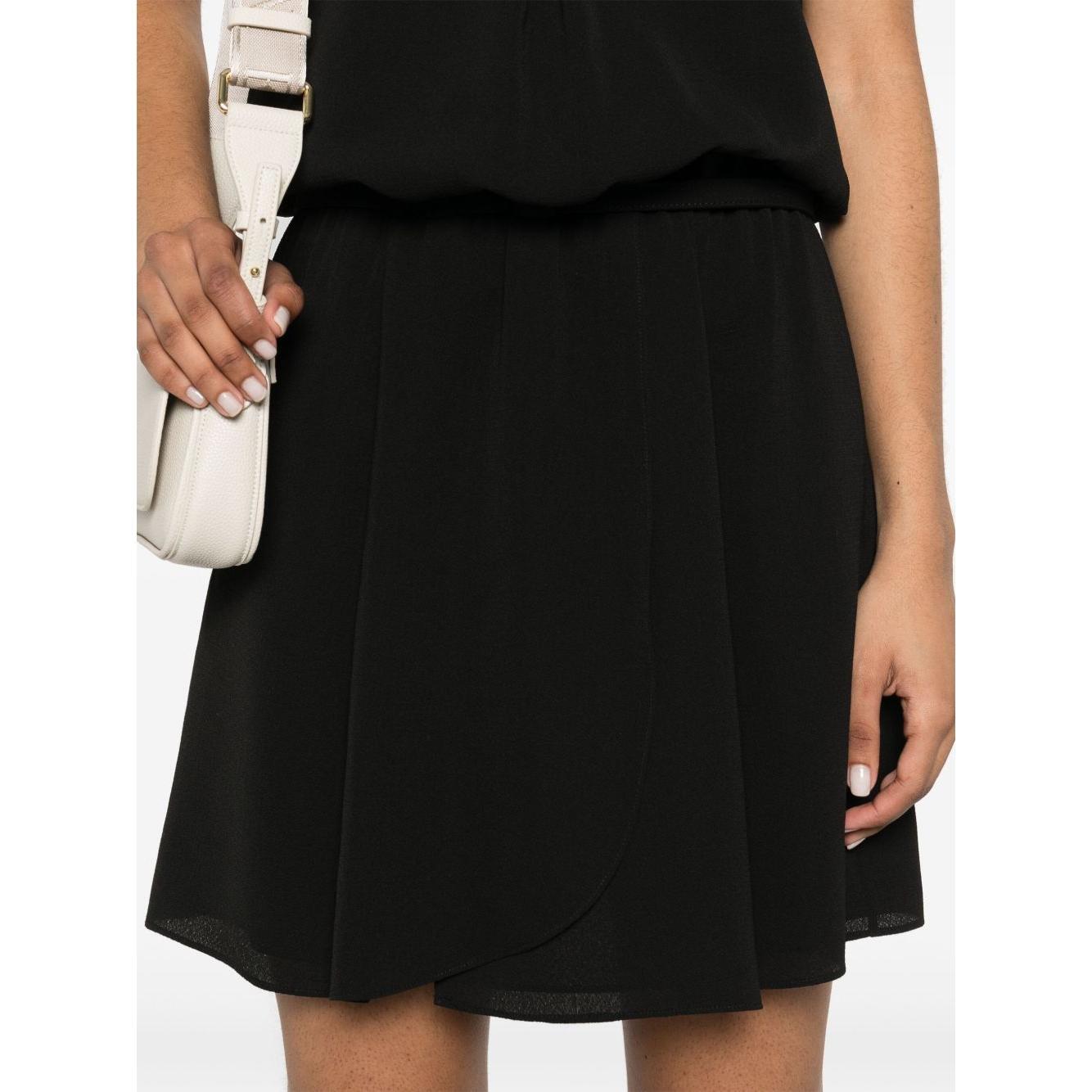 Emporio Armani Short dress with gathered waist and belt in flowing crepe EW000835AF12516UC001-P25