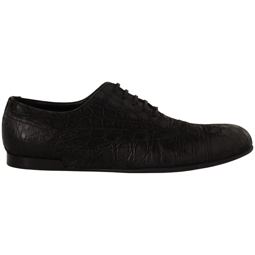 Dolce & Gabbana Black Caiman Leather Mens Oxford Shoes MV4523 - 44