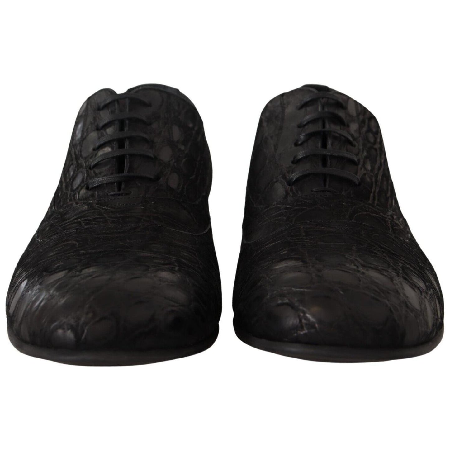 Dolce & Gabbana Black Caiman Leather Mens Oxford Shoes MV4523 - 44