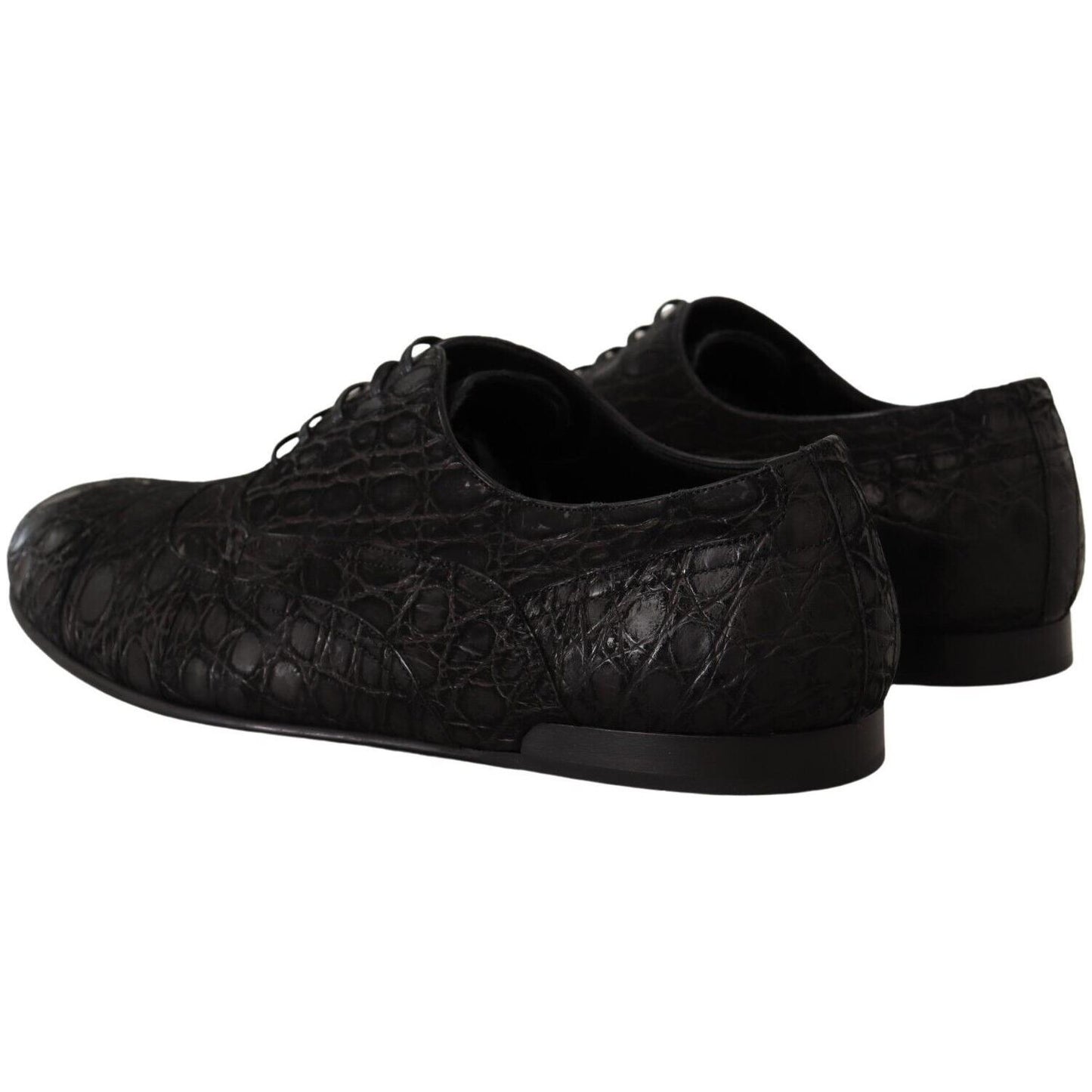 Dolce & Gabbana Black Caiman Leather Mens Oxford Shoes MV4523 - 44