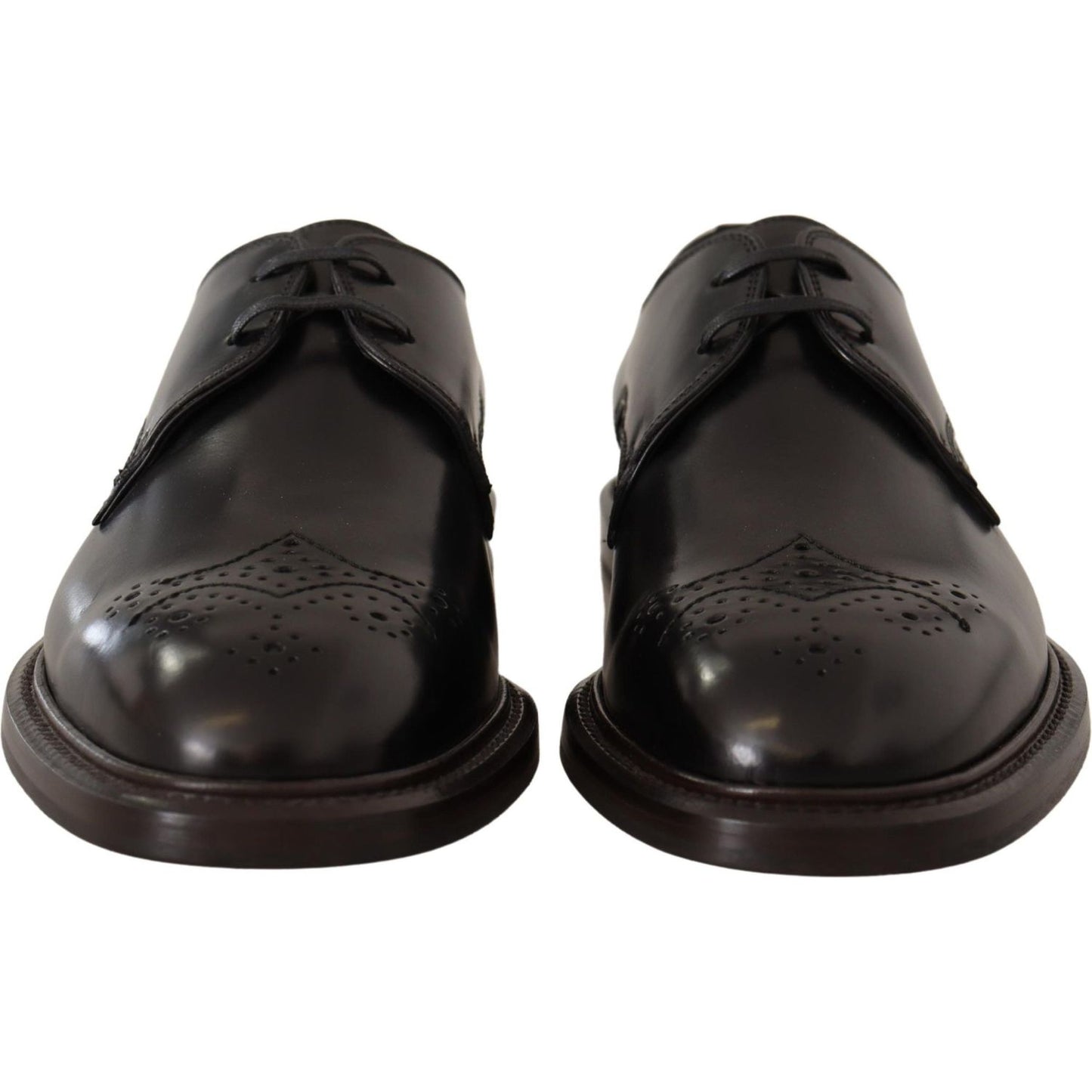 Dolce & Gabbana Black Leather Dress Formal Derby Shoes MV2000- 39