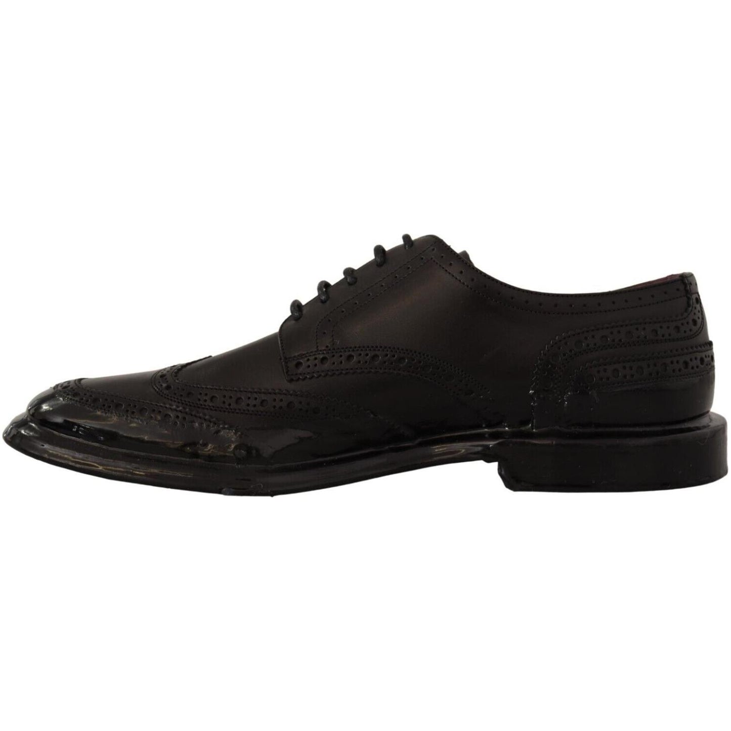 Dolce & Gabbana Black Leather Oxford Wingtip Formal Derby Shoes MV4688 - 43