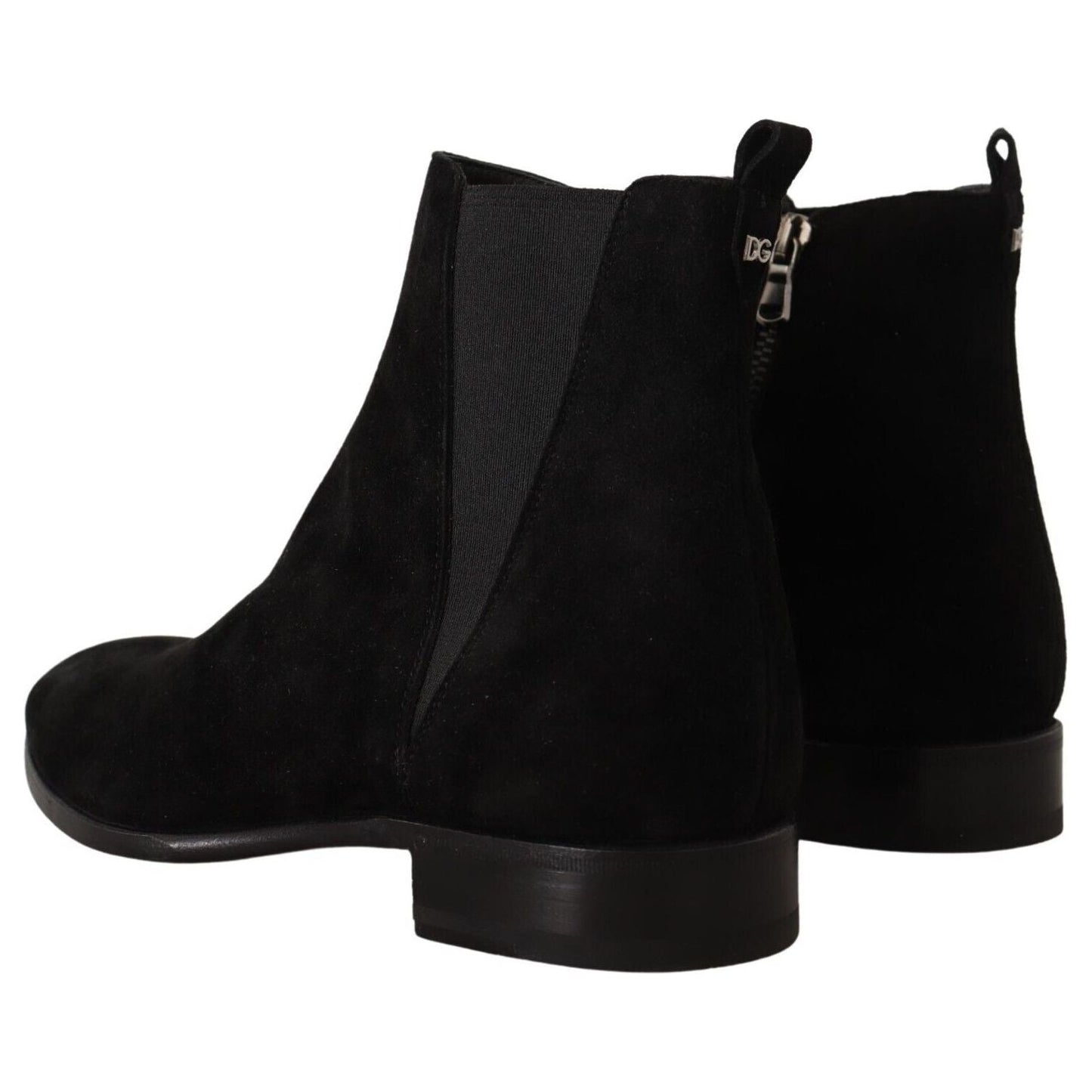 Dolce & Gabbana Black Suede Leather Chelsea Mens Boots Shoes MV4480 - 41
