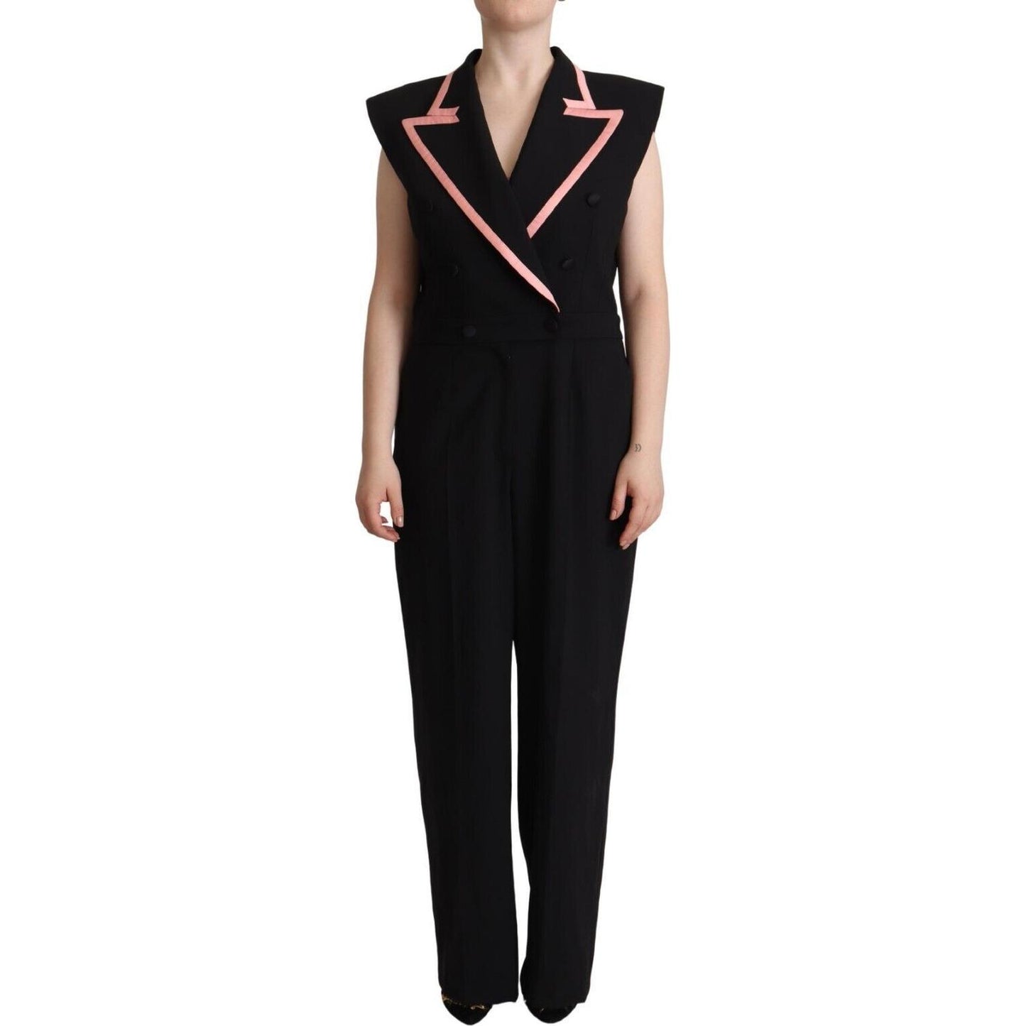Dolce & Gabbana Black Wool Blend Sleeveless Jumpsuit Dress KOS1935-46