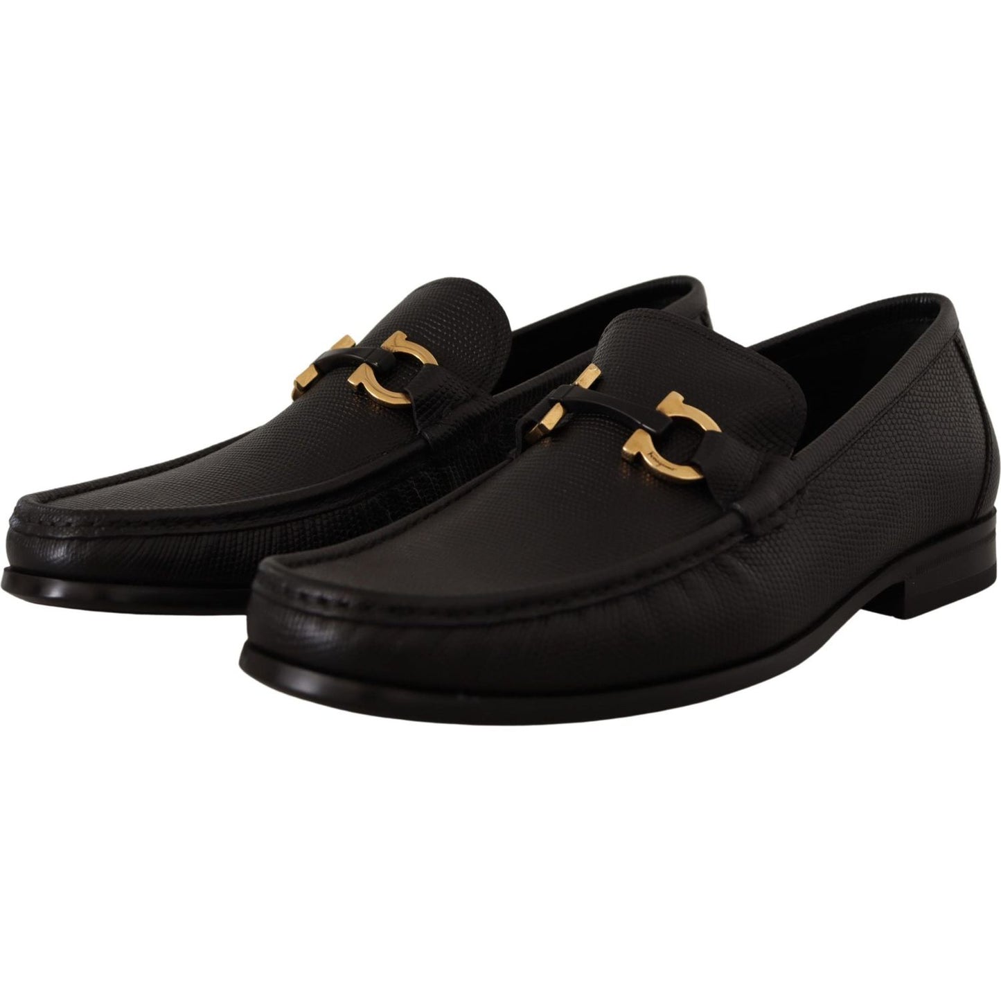 Salvatore Ferragamo Elegant Black Calf Leather Loafers 8057553791802