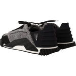 Dolce & Gabbana Black Gray Fabric Lace Up NS1 Sneakers Shoes