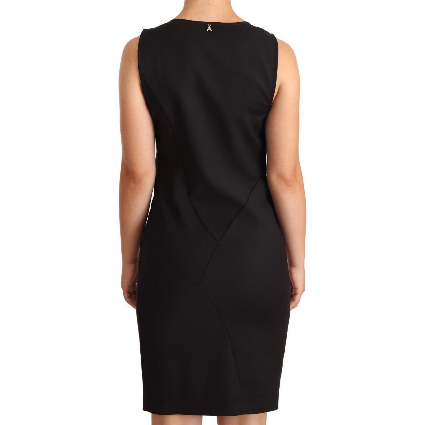 Patrizia Pepe Black Cotton Blend Sleeveless Knee Length Sheath Dress DR28328 - 42