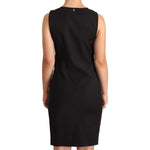 Patrizia Pepe Black Cotton Blend Sleeveless Knee Length Sheath Dress DR28328 - 42