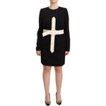 Givenchy Black Wool Long Sleeves Belted Mini Sheath Dress DR28363 - 40