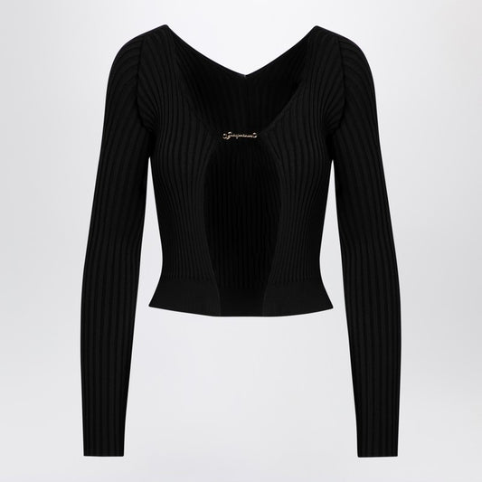 JACQUEMUS La Maille Pralu Longue black cardigan Knitwear