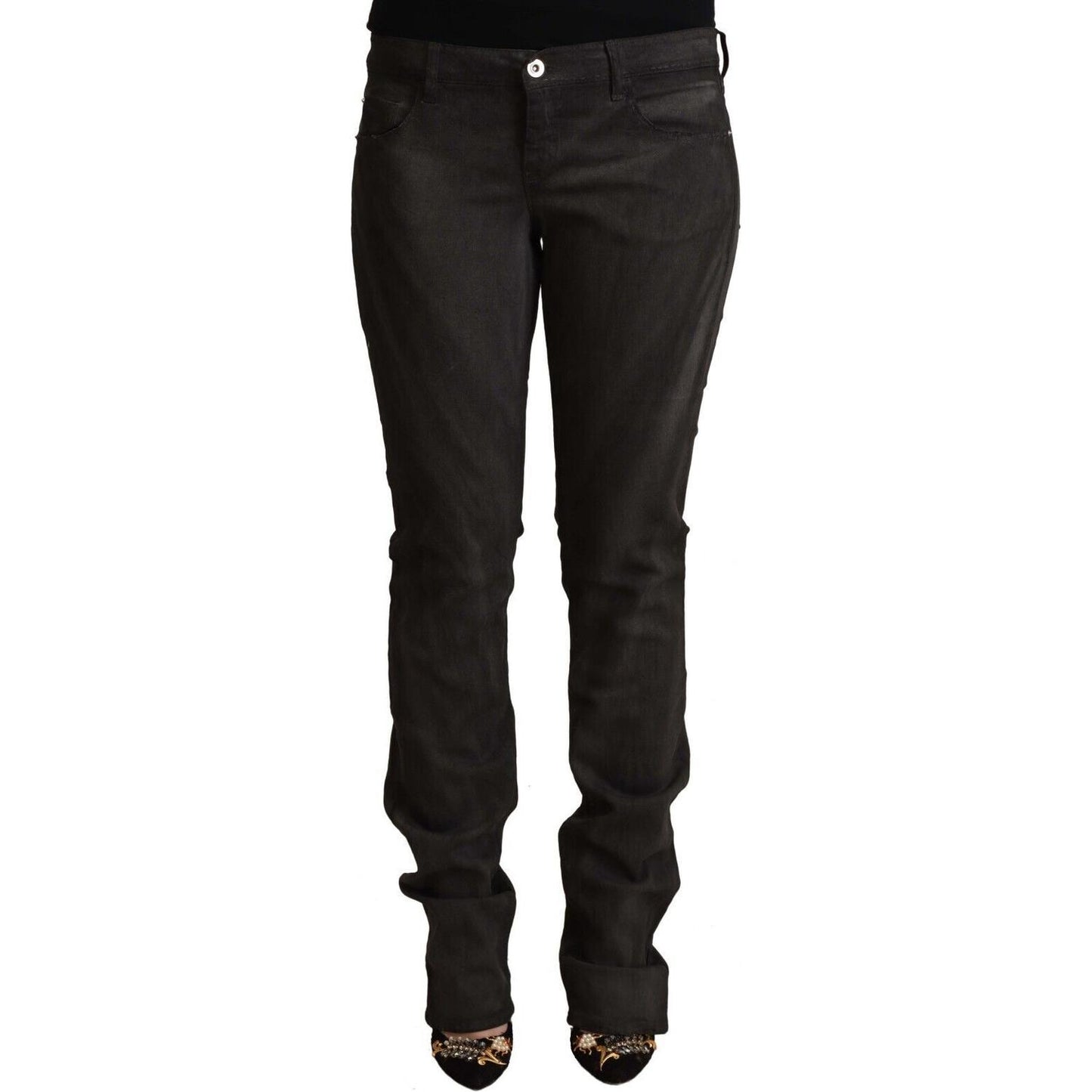 Costume National Black Cotton Mid Waist Skinny Pants PAN70735 - 26