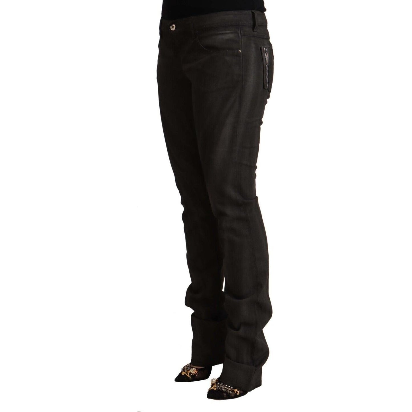 Costume National Black Cotton Mid Waist Skinny Pants PAN70735 - 26