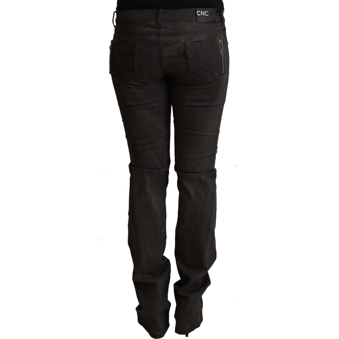 Costume National Black Cotton Mid Waist Skinny Pants PAN70735 - 26