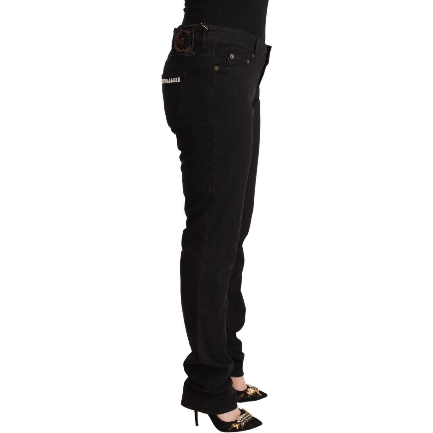 Just Cavalli Black Mid Waist Denim Cotton Skinny Jeans PAN72206 - 36