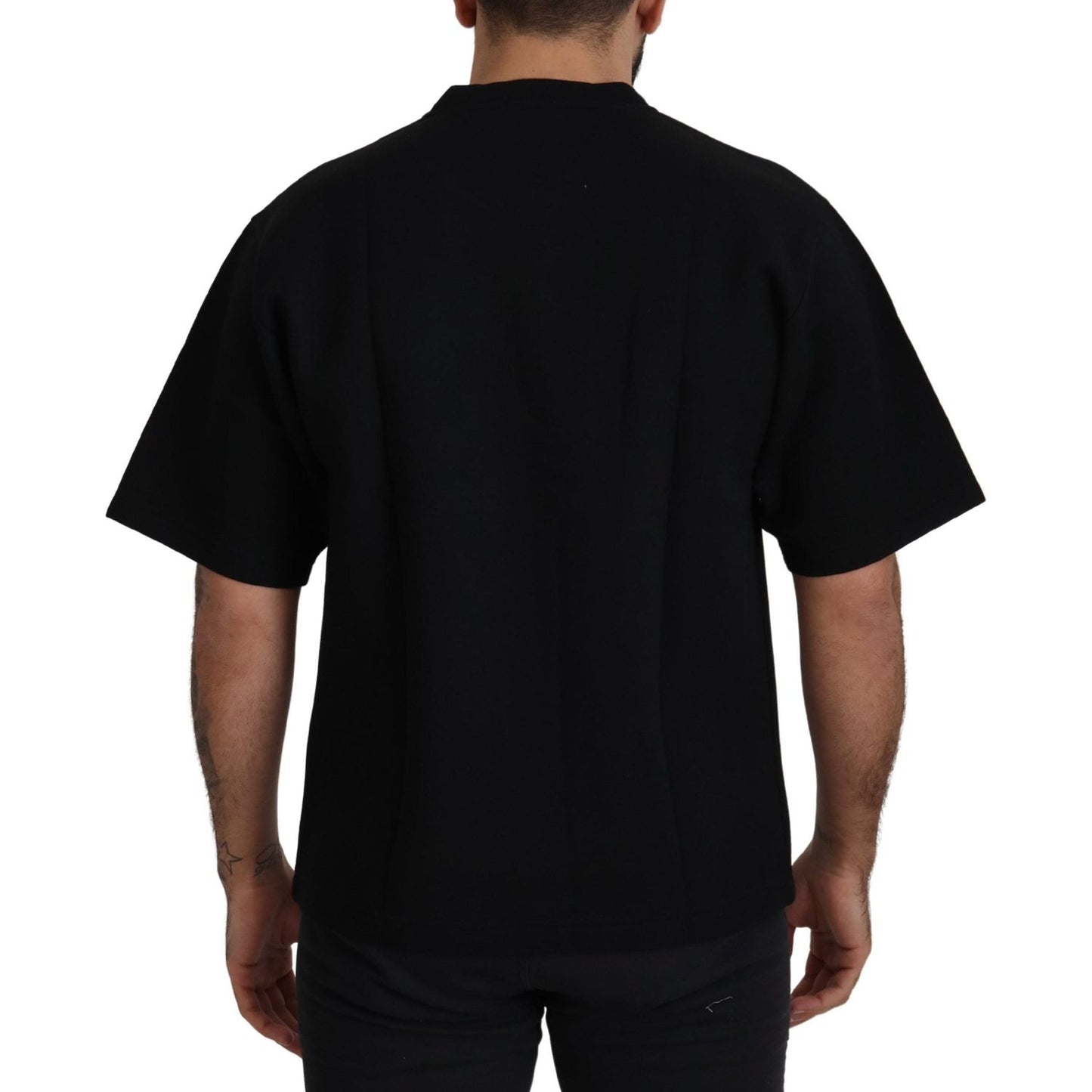 Dolce & Gabbana Black Logo Cotton Crewneck T-shirt TSH83101- 44