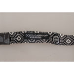 Dolce & Gabbana Black white 100% Silk Adjustable Neck Papillon Tie FT3574