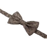 Dolce & Gabbana Black white 100% Silk Adjustable Neck Papillon Tie FT3586