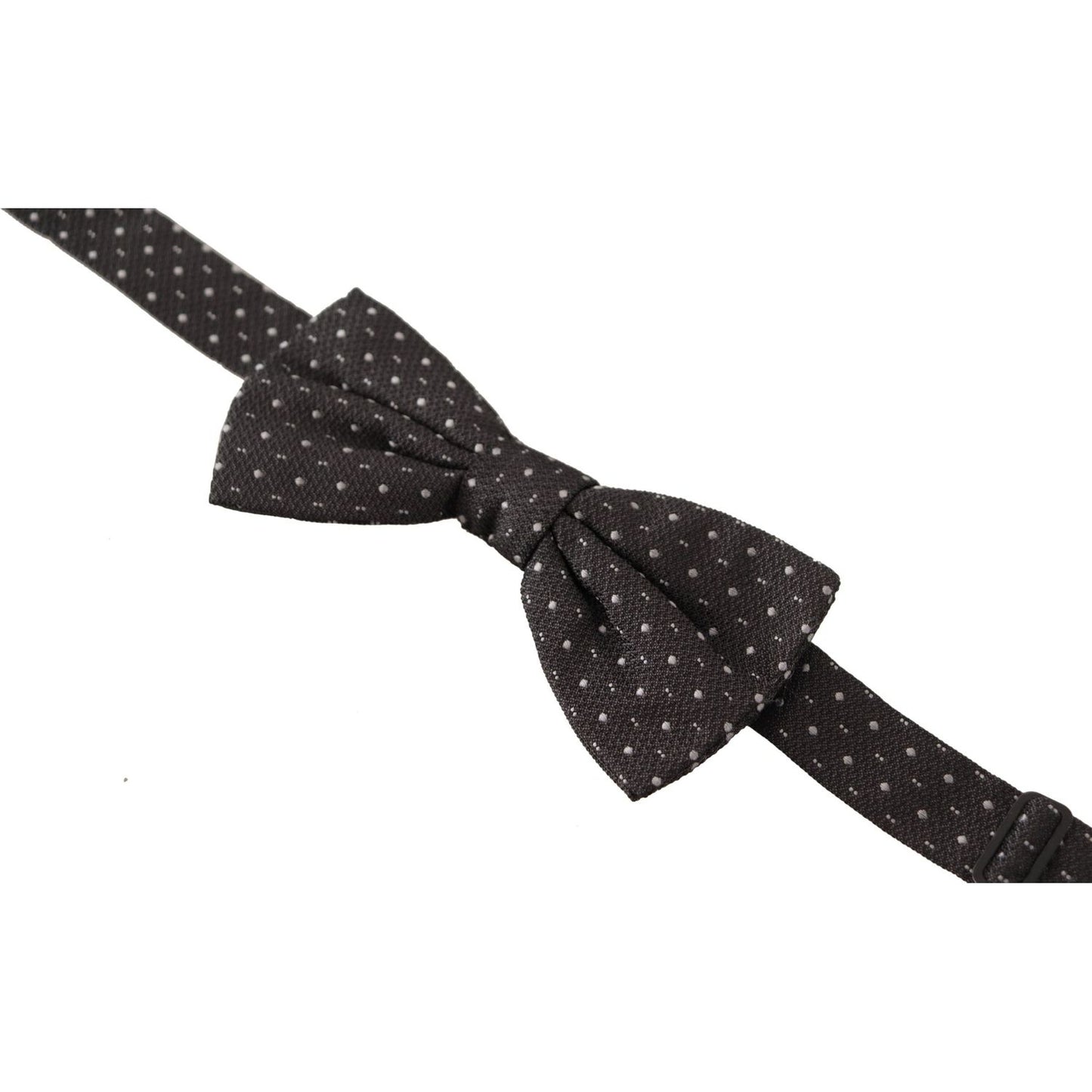 Dolce & Gabbana Gray Polka Dot 100% Silk Neck Papillon Tie FT3591