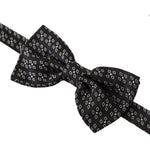 Dolce & Gabbana Black White Polka Dot 100% Silk Neck Papillon Tie FT3596