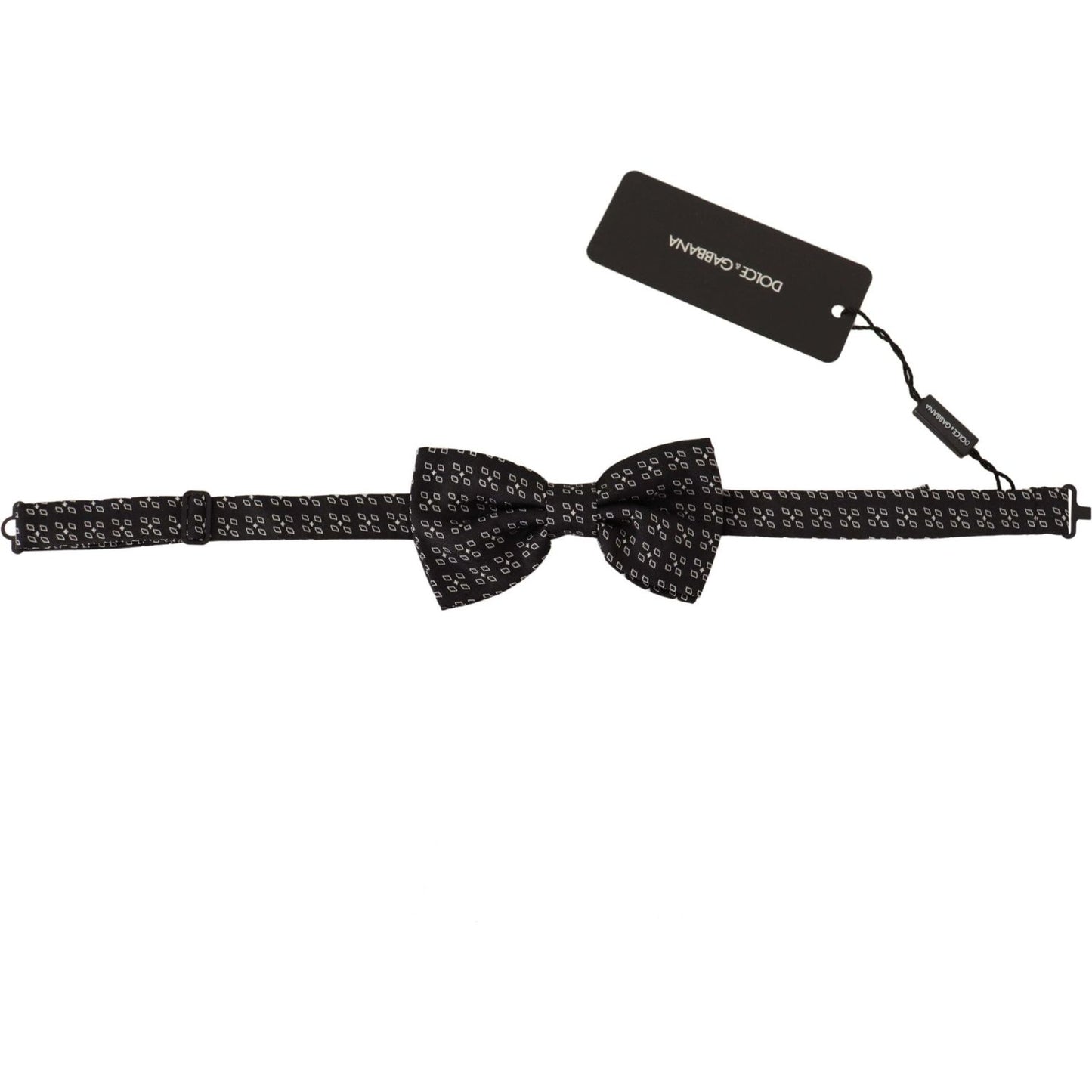 Dolce & Gabbana Black White Polka Dot 100% Silk Neck Papillon Tie FT3596