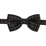 Dolce & Gabbana Black White Polka Dot 100% Silk Neck Papillon Tie FT3596
