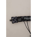Dolce & Gabbana Black White Round 100% Silk Neck Papillon Tie FT3605