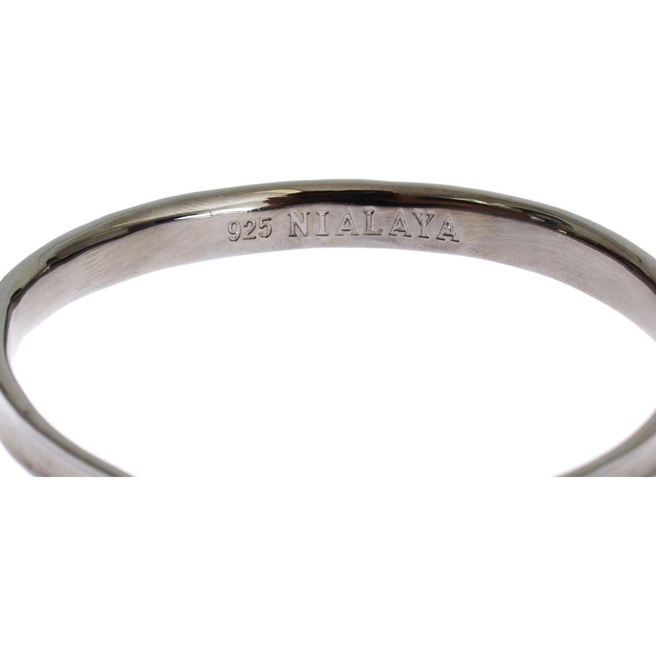 Nialaya Gray Rhodium 925 Silver Bangle Bracelet Bracelet