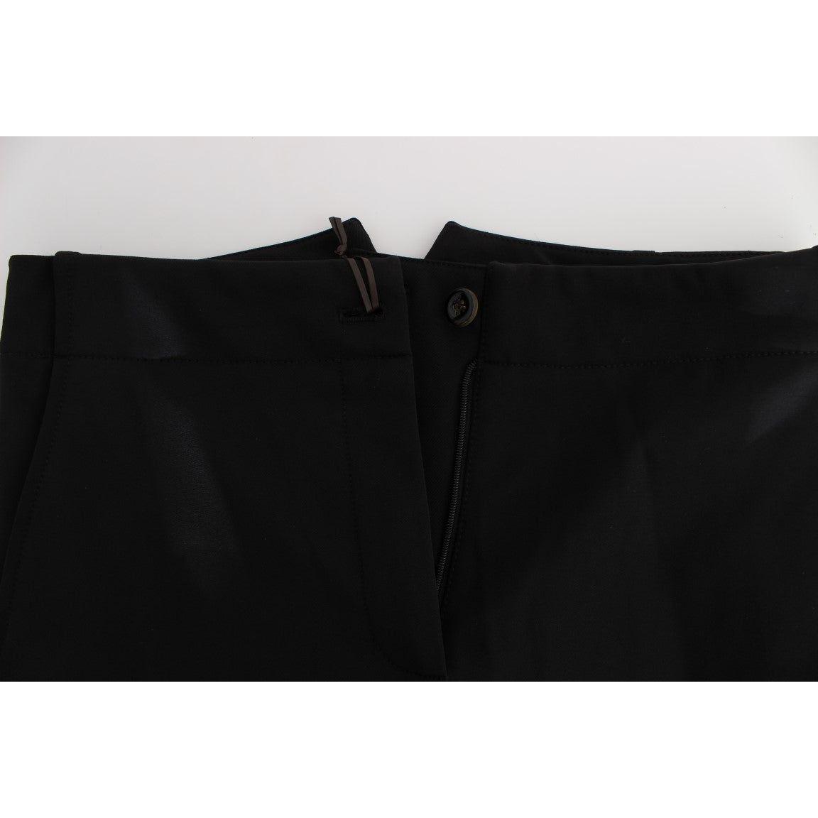 Ermanno Scervino Black Cotton Blend Capri Cropped Pants SIG30401-1
