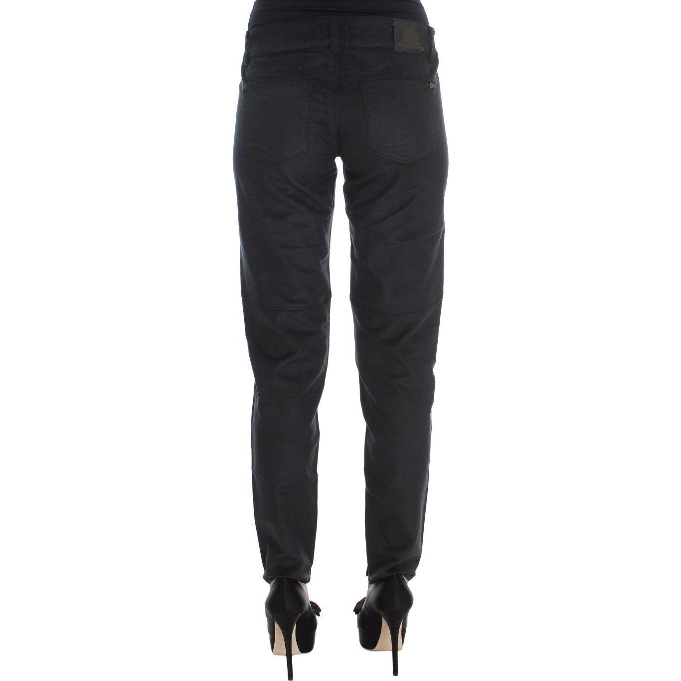 Ermanno Scervino Black Cotton Blend Regular Fit Pants SIG30403-1