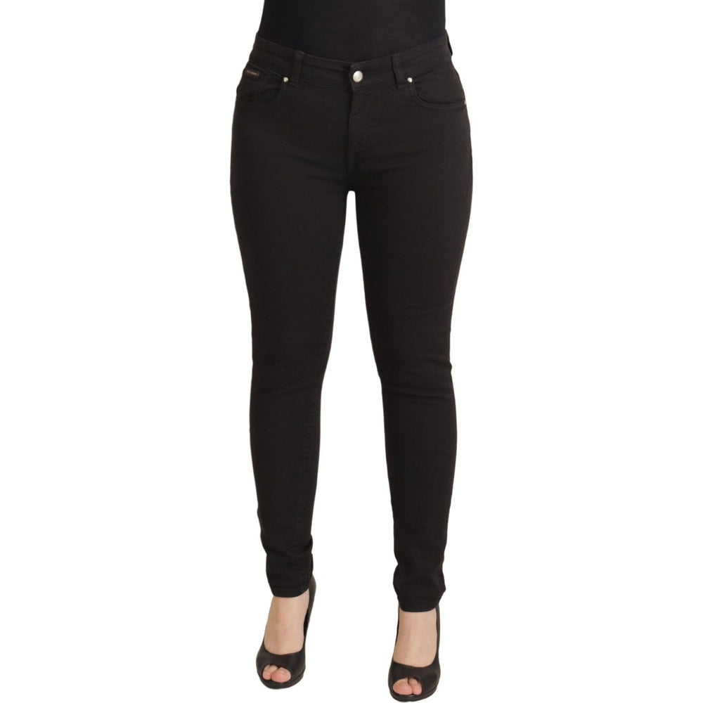 Dolce & Gabbana Black Mid Waist Skinny Denim Cotton Jeans PAN73087- 38