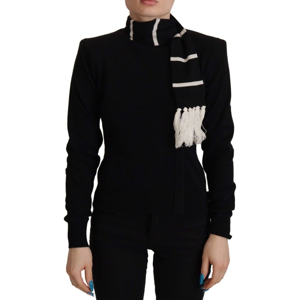 Dolce & Gabbana Black Cashmere Turtleneck Pullover Sweater TSH8022 - 38