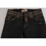 John Galliano Black Washed Mid Waist Flared Denim Pants Cotton PAN70554- 24
