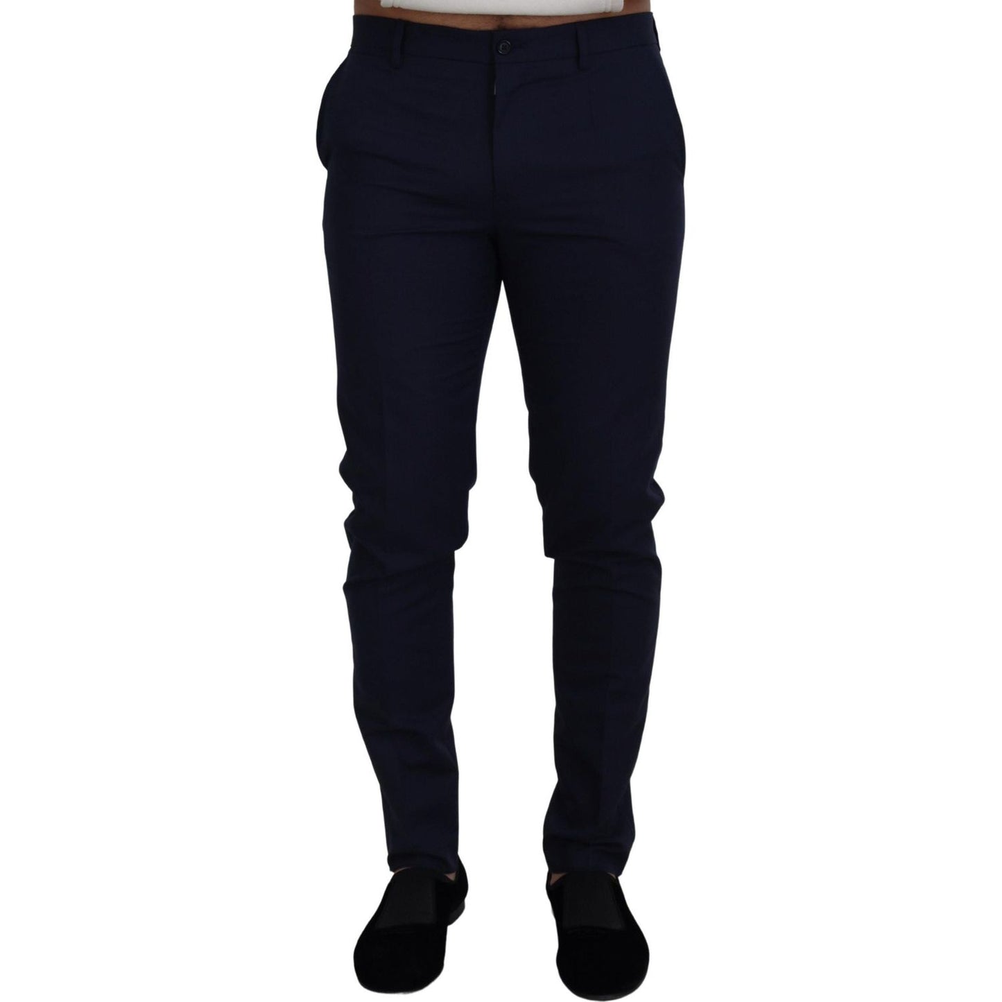 Dolce & Gabbana Blue Linen Cotton Slim Trousers Chinos Pants PAN73341- 52