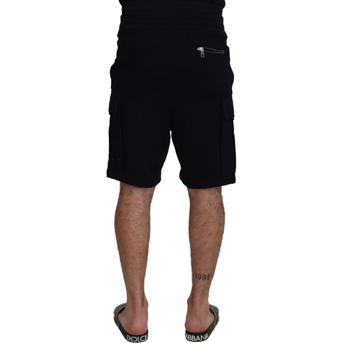 Dolce & Gabbana Black Cotton Bermuda Cargo Shorts PAN74014- 44