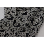 Dolce & Gabbana Black Gray Jacquard Sheath Bodycon Dress DR28804- 38