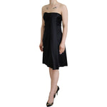 Dolce & Gabbana Black Silk Shift Short Mini Party Dress DR28813- 38