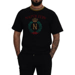 Dolce & Gabbana Black Cotton Embroidered Crewneck T-shirt TSH8106- 44